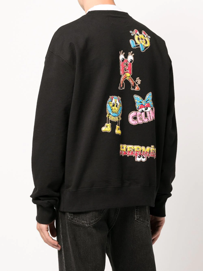 Shop Domrebel Luxury Brand Graphic-print Sweatshirt In Black