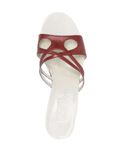 Shop Michel Vivien Cut-out Detail Mid-heel Sandals In Brown