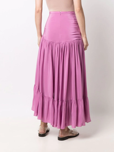 Shop Marni Asymmetric High-low Hem Skirt In Purple