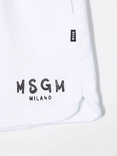 Shop Msgm Logo-print Midi Skirt In White