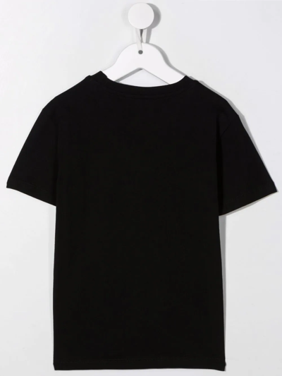 Shop Msgm Logo-print Crewneck T-shirt In Black