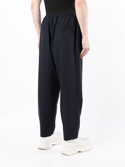 Shop Marni Cropped Tapered Trousers In Blue