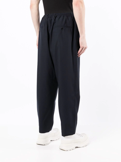 Marni Relaxed Fit Trousers With Tapered Leg In Blue