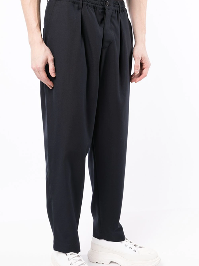 Marni Relaxed Fit Trousers With Tapered Leg In Blue