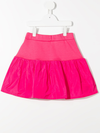 Emporio Armani Logo-embroidered Flared Mini Skirt In Pink