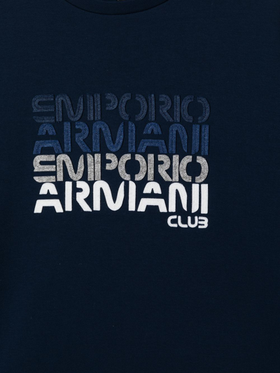 Shop Emporio Armani Logo-print Long-sleeve Sweatshirt In Blue