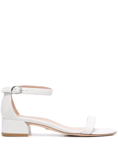 Stuart Weitzman Nudist June Low-heel Sandals In White