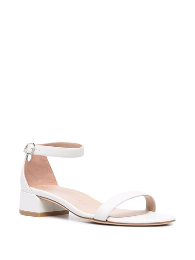 Stuart Weitzman Nudist June Low-heel Sandals In White