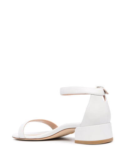 Stuart Weitzman Nudist June Low-heel Sandals In White