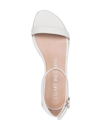 Stuart Weitzman Nudist June Low-heel Sandals In White