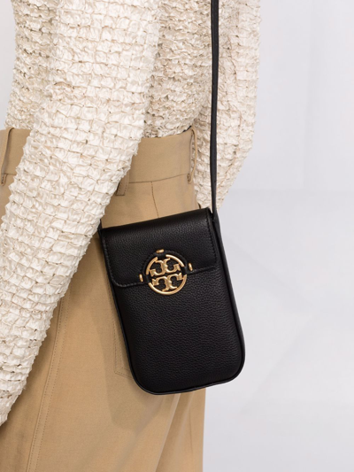 Shop Tory Burch Miller Phone Crossbody Bag In Black