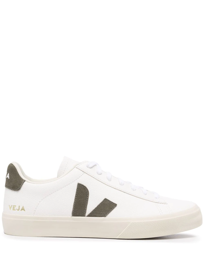 Shop Veja Campo Leather Sneakers In White