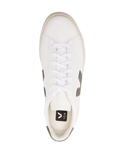 Shop Veja Campo Leather Sneakers In White