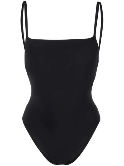 Shop Lido Spaghetti-strap Swimsuit In Black