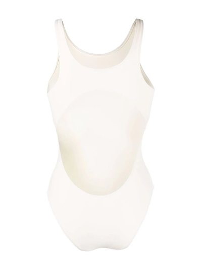 Shop Lido Open-back Swimsuit In White