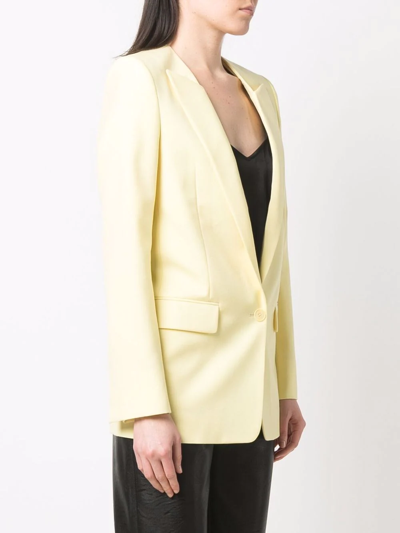 Shop Stella Mccartney Single-breasted Tailored Wool Blazer In Yellow