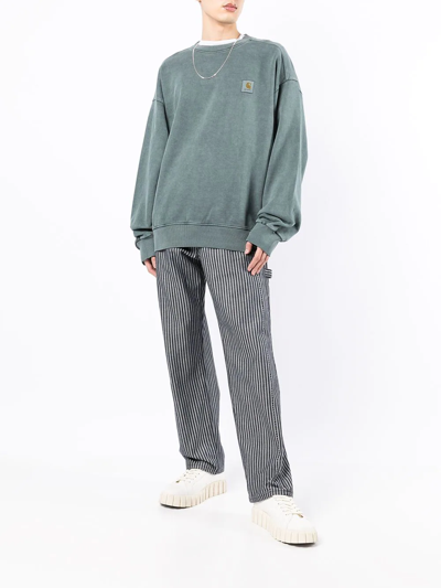 Carhartt Chest Logo-patch Sweatshirt In Green
