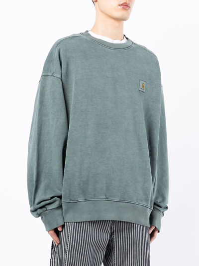 Carhartt Chest Logo-patch Sweatshirt In Green