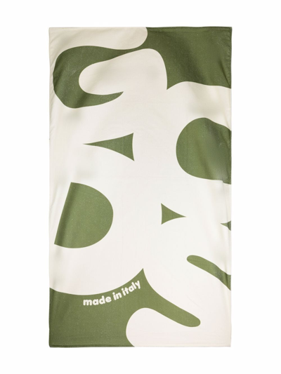 Shop Gcds Logo-print Beach Towel In Green