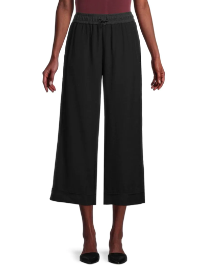 Shop Karl Lagerfeld Women's Cropped Flare Pants In Black