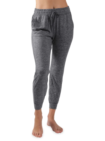 Shop 90 Degree By Reflex Women's Slim-fit Cropped Joggers In Heather Charcoal