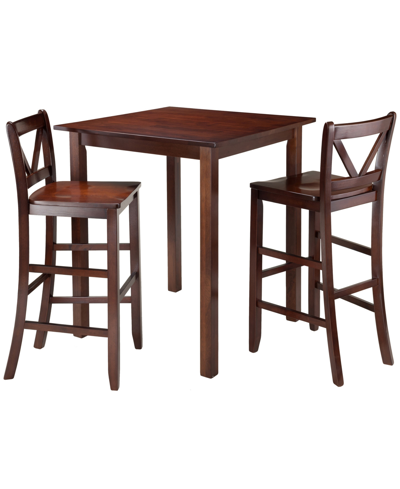 Shop Winsome Parkland 3-piece High Table With 2 Bar V-back Stools