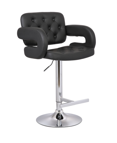 Shop Ac Pacific Modern Leather Adjustable Button-tufted Upholstered Barstool