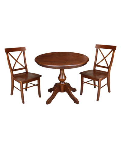 Shop International Concepts 36" Round Top Pedestal Table With 2 Chairs