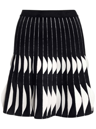 Shop Alaïa Knitted Mini Skirt In Black