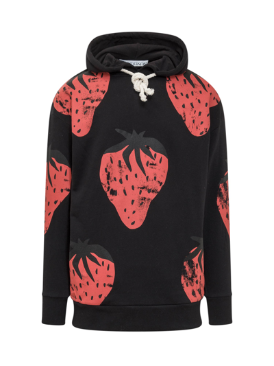 J.w. Anderson Oversize Strawberry Hoodie In Red