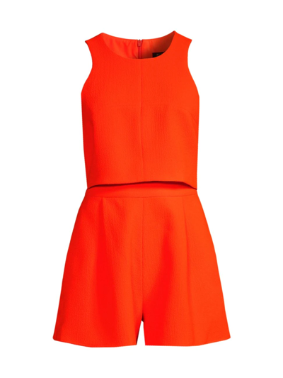 Shop Black Halo Women's  X Laurel Berman Sanibel Two-piece Romper In Orange Tang