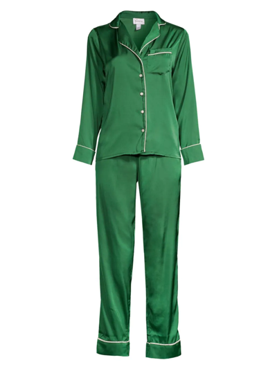 Shop Averie Sleep Women's Reika 2-piece Pajama Set In Emerald Green