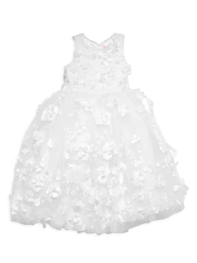 Shop Zoe Little Girl's & Girl's Elizabeth Flower Appliqué Dress In White
