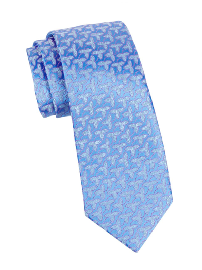 Shop Charvet Men's Geometric Fleur Woven Silk Tie In Teal Pink