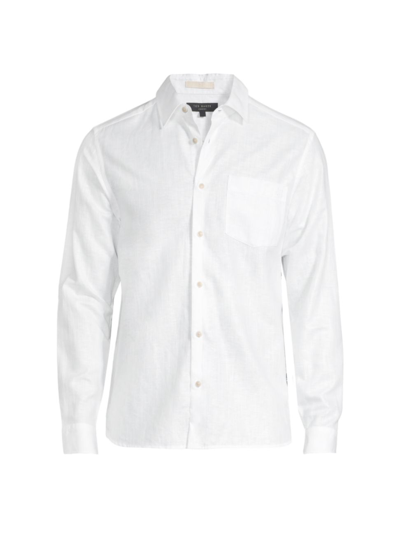 Shop Ted Baker Men's Remark Linen-cotton Shirt In White