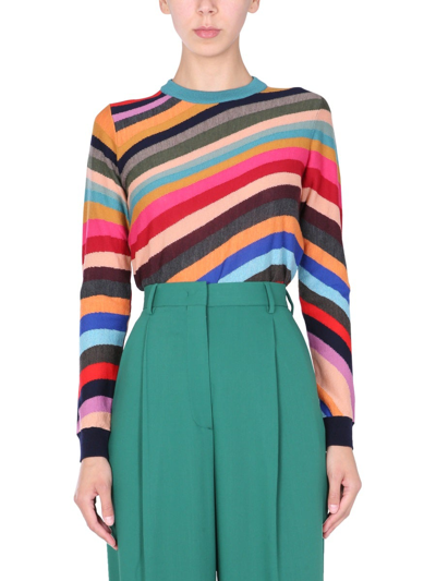 Shop Ps By Paul Smith Ps Paul Smith Striped Crewneck Sweater In Multi