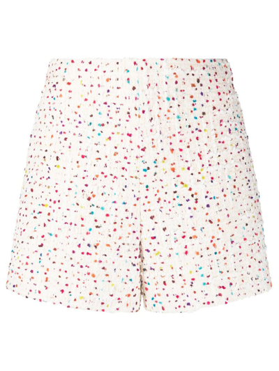 Shop Valentino Tailored Tweed Short In White