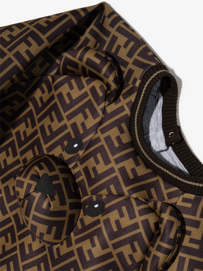 Fendi Fndi Bby Uni Ff Lgo Br Fce Crw Swtshrt B In Brown