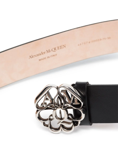 deals here Alexander Black McQueen Logo logo-plaque leather in ...