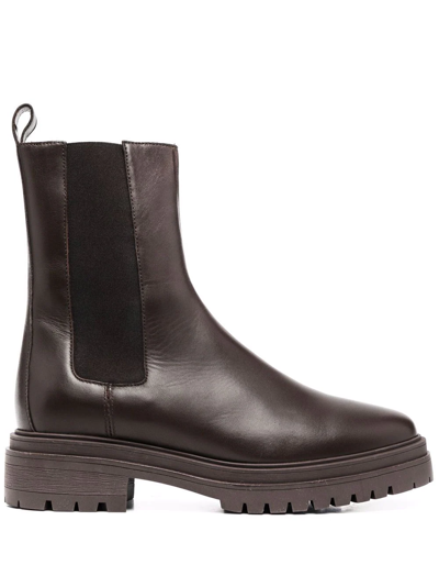 Ba&sh Coda Leather Boots In Braun | ModeSens