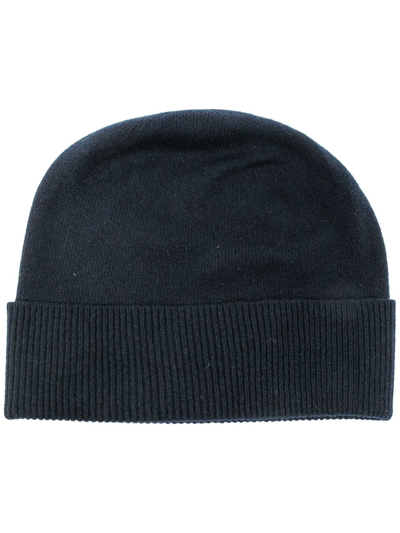 Shop Pringle Of Scotland Ribbed Knit Beanie In Blau