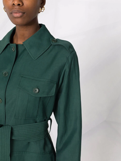 P.a.r.o.s.h Belted Short Trench Coat In Grün