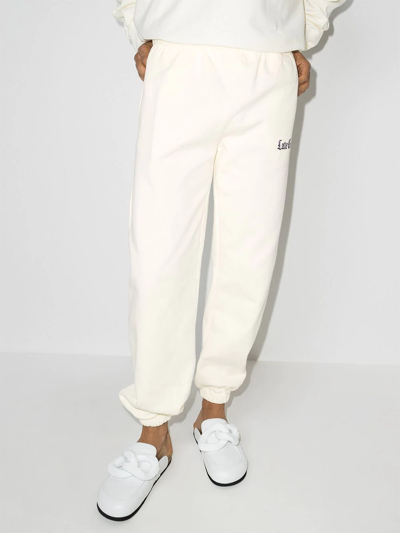 Shop Late Checkout Issa 'jean' Embroidered Track Pants In Nude