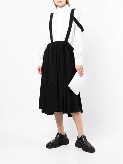 Shop Yohji Yamamoto Suspender-strap Skirt In Schwarz