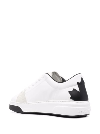 Shop Dsquared2 Contrasting-heel Low-top Sneakers In Weiss