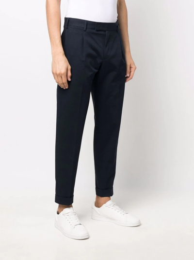 Pt Torino Concealed-fastening Tapered Trousers In Blau