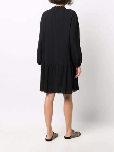 Apc Gathered-tie Fastening Short Dress In Schwarz