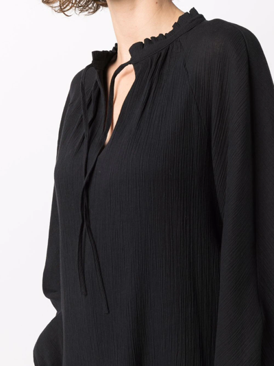 Apc Gathered-tie Fastening Short Dress In Schwarz