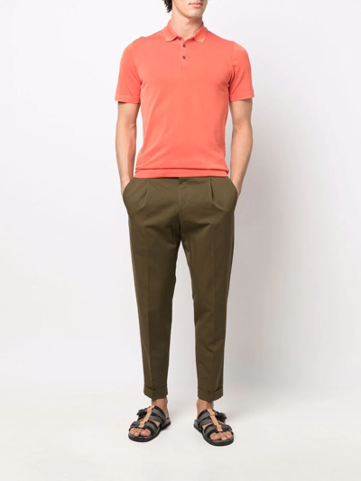 Shop Pt Torino Cropped Tapered-leg Trousers In Grün