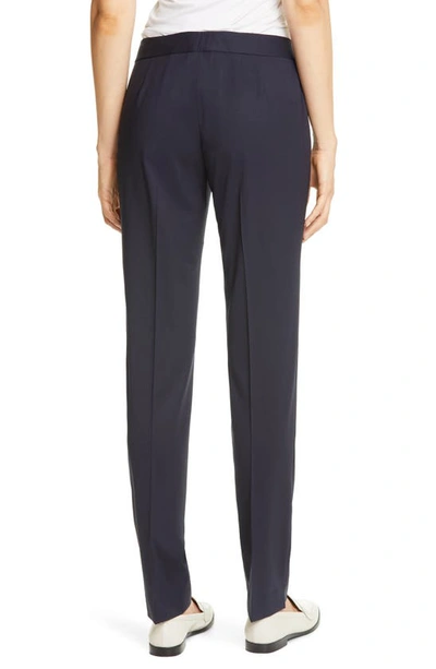 Shop Lafayette 148 New York Irving Skinny Stretch Wool Pants In Ink